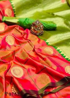 MONIKA Soft Silk Saree With Gold Zari Weaving In Peach Color By Surati Fabric