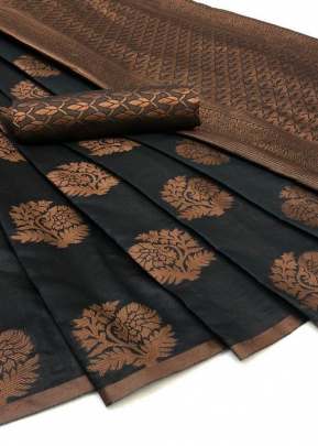 Mariyam Cotton Exclusive Black Color Saree