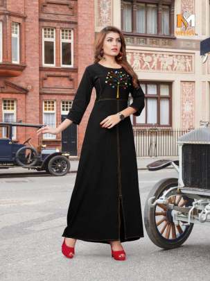 Meerali Silk Mills Designer Denim Kurties Catalogue