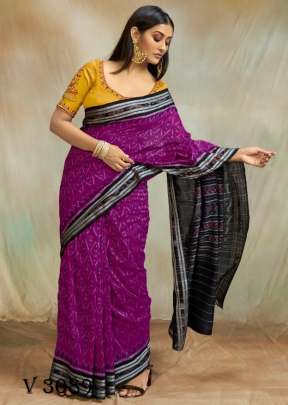 Mul Mul Cotton Saree In Rani Color By S R 