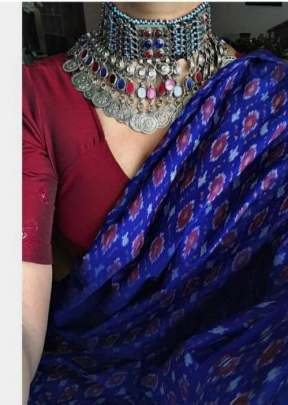 Munar Silk Cotton Blue Color Saree