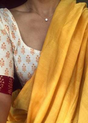 Munar Silk Cotton Turmeric Yellow Color Saree