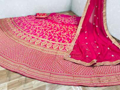 NEW LEHENGA CHOLI IN PREET PINK COLOR