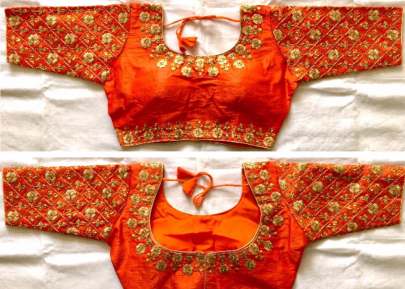 Net Embroidery Work Designer Blouse