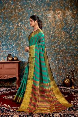 Nylon Art Silk Rama Colour Saree