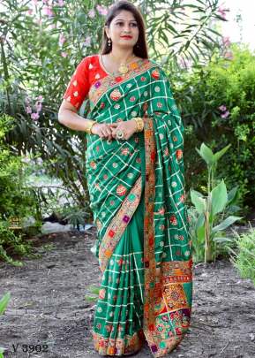 PANETAR PATOLA Vol 1 Dola Silk Saree In Rama Green Color By Surati Fabric