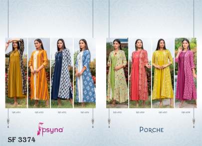 PORCHE   4 Shifley work Kurta With Shrug In 8 Design By Psyna