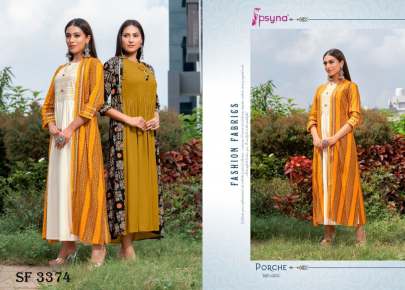 PORCHE   4 Shifley work Kurta With Shrug In 8 Design By Psyna