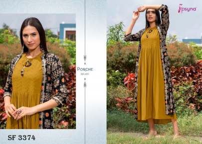 PORCHE   4 Shifley work Kurta With Shrug In 8 Design By Psyna