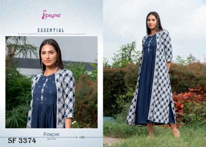 PORCHE   4 Shifley work Kurta With Shrug In 8 Design By Psyna