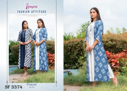 PORCHE   4 Shifley work Kurta With Shrug In 8 Design By Psyna