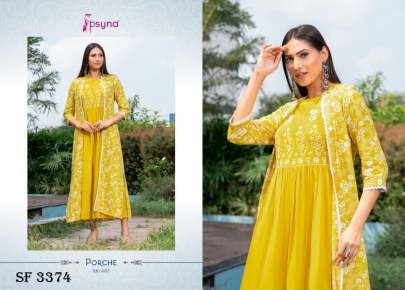 PORCHE   4 Shifley work Kurta With Shrug In 8 Design By Psyna