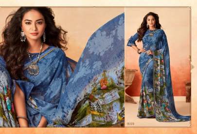 Peacock Designer Chiffion saree Catalogue