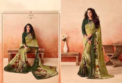 Peacock Designer Chiffion saree Catalogue