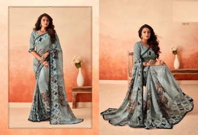 Peacock Designer Chiffion saree Catalogue