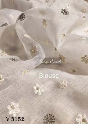 Premium Organza Saree In Off White Color By Surati Fabric