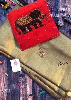 Pure, Rich and elegant look golden brown colour saree with Erode Tissue Silk cotton