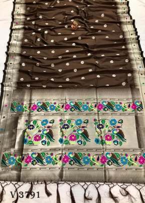 RAKHI Soft Kanjivaram Lichi Silk Saree In Coffee Color By Surati Fabric