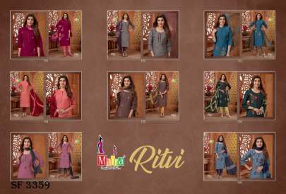 RITVI VOL-1 Designer kurti With Pant & Dupatta In 8 Color By Maira