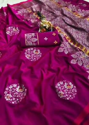 Radhika Lichi Silk Pink Color Saree