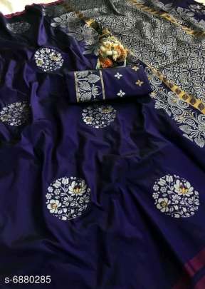 Radhika Lichi Silk Purple Color Saree