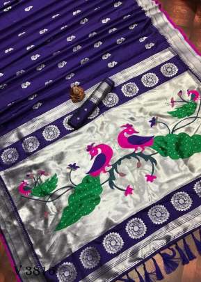 Rehana Pure Kanchipuram Saree In Purple Color By Surati Fabric 