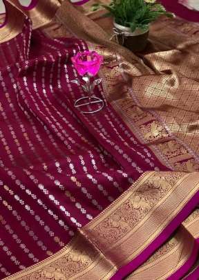 Remo Banarasi Weaving Silk Rani Color Saree