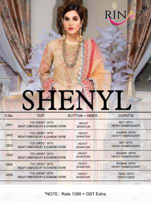 Rinaz Shenyl Faux Georgette Pakistani Suits Collection