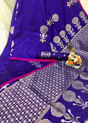 Rose Candy Lichi Silk Light Blue Colour Saree