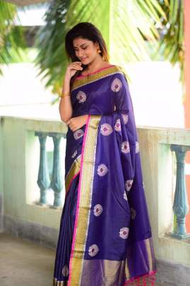 Rutrang Soft Raw Silk Purple 