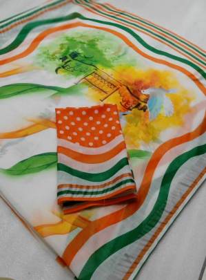 SIMPLE SOFT LINEN PRINTED SAREE