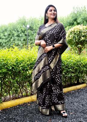 SUVARNA 2 Bandhej Silk Saree In Black Color By Surati Fabric 