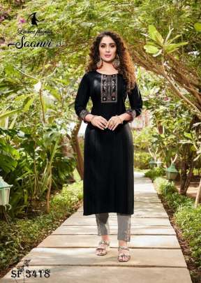 Saanvi Vol 3 Kurti With Heavy Sequnce Embroidery Work In 6 Color By Ladies Flavour