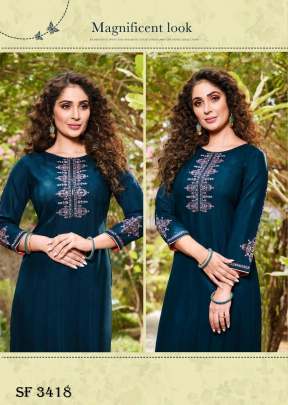 Saanvi Vol 3 Kurti With Heavy Sequnce Embroidery Work In 6 Color By Ladies Flavour