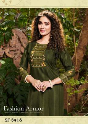 Saanvi Vol 3 Kurti With Heavy Sequnce Embroidery Work In 6 Color By Ladies Flavour