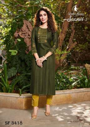 Saanvi Vol 3 Kurti With Heavy Sequnce Embroidery Work In 6 Color By Ladies Flavour