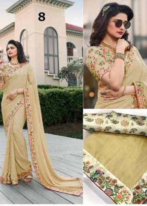 Sanskar Vichitra Silk Chiku Color Sarees