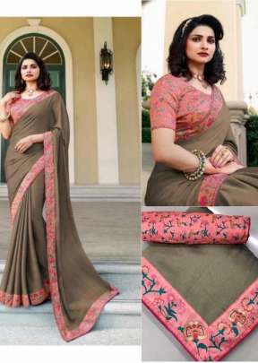 Sanskar Vichitra Silk Tortilla Color Sarees