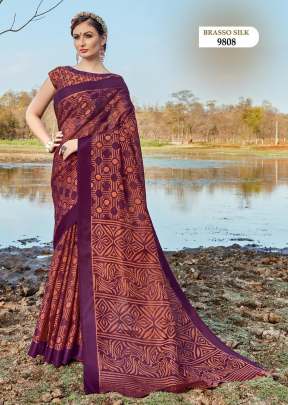 Shani Pure Soft Brraso Silk Coffe Colour Saree