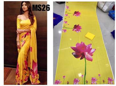 Shilpa Shetty Bollywood Designer Rangoli With Digital Print Saree