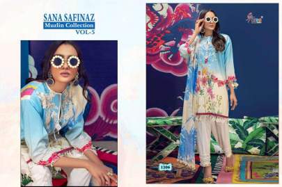 Shree Fabs Sana Safinaz Muzlin Collection Vol 5 Salwar Suit With Chiffon Dupatta