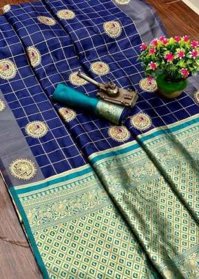 Soft Silk Weaving With Weaving Butta Royle Blue Color Saree