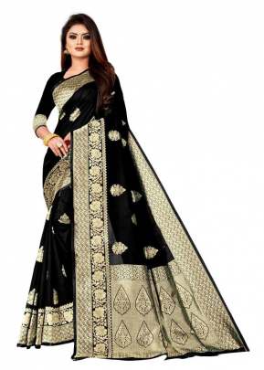 Surbhi Banarasi Silk Black Color Saree