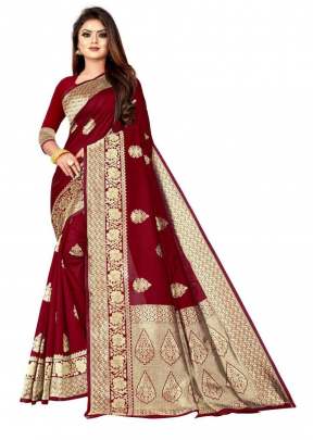 Surbhi Banarasi Silk Maroon Color Saree