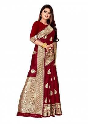 Surbhi Banarasi Silk Maroon Color Saree