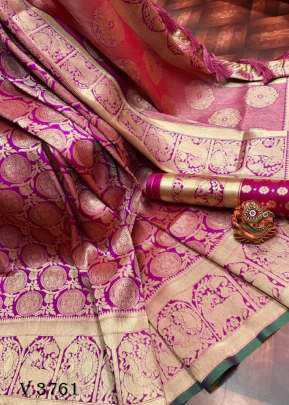 TARAMATI Banarasi silk Saree In Peach Color By Surati Fabric