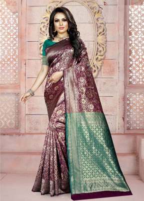 THE KAZO ROOP RANI VOL-14 WEVING SILK MAGENTA COLOR SAREE