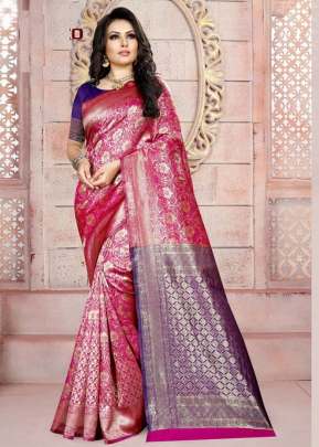 THE KAZO ROOP RANI VOL-14 WEVING SILK  PINK  COLOR SAREE