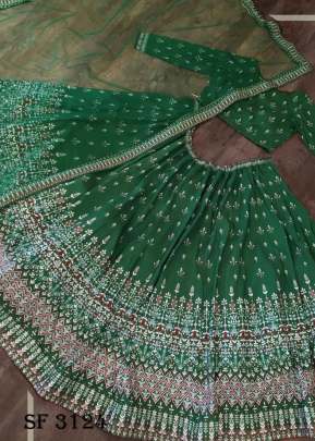 Vaishali Silk Lehenga In Green Color By LNB