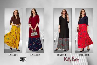 Vee Fab Kitty Party Kurti with Skirt Catalog